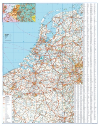 Benelux - mapa samochodowa