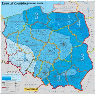 Polska mapa obciążeń śniegiem gruntu